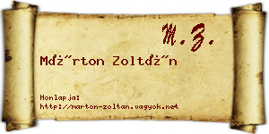 Márton Zoltán névjegykártya